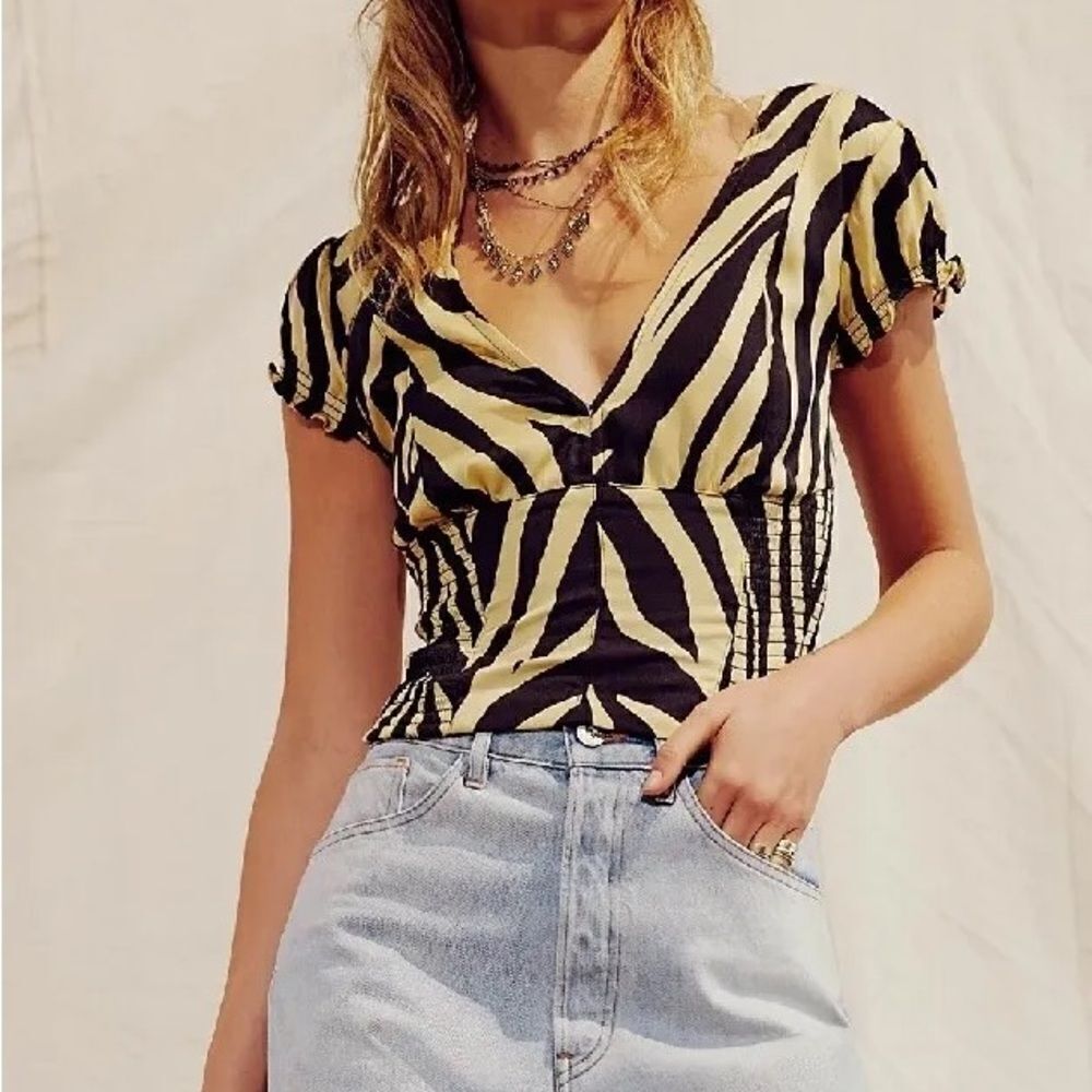 Free People Show Me Love Zeebra Top XS